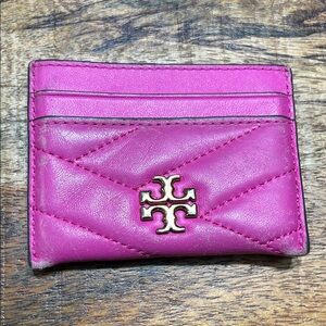 Tory Burch Fuchsia Quilted Card Holder